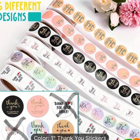 “Thank You for Supporting My Small Business” Stickers. 1 roll of 500 stickers. - Picture 6 of 7